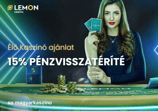 15%-os Élő kaszinó pénzvisszatérítés a Lemon Casino-ban